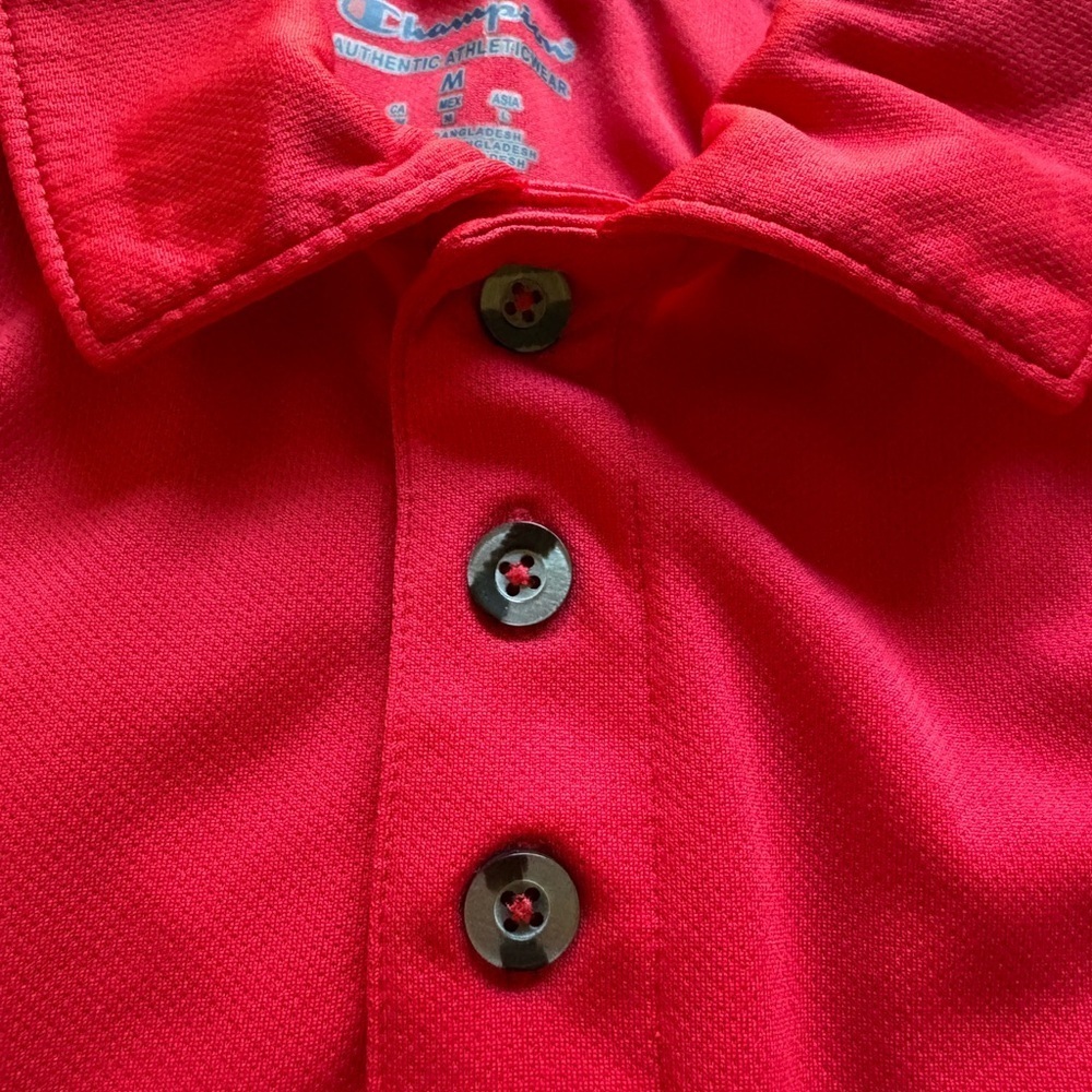 Champion Men’s Medium SS Red Polo Shirt with Georgia embroidery - Picture 4 of 9
